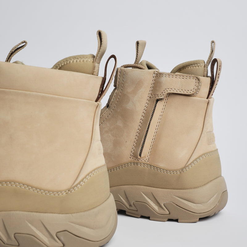 VENTURE // ZIP SIDE LACE UP SAFETY BOOT // SAND